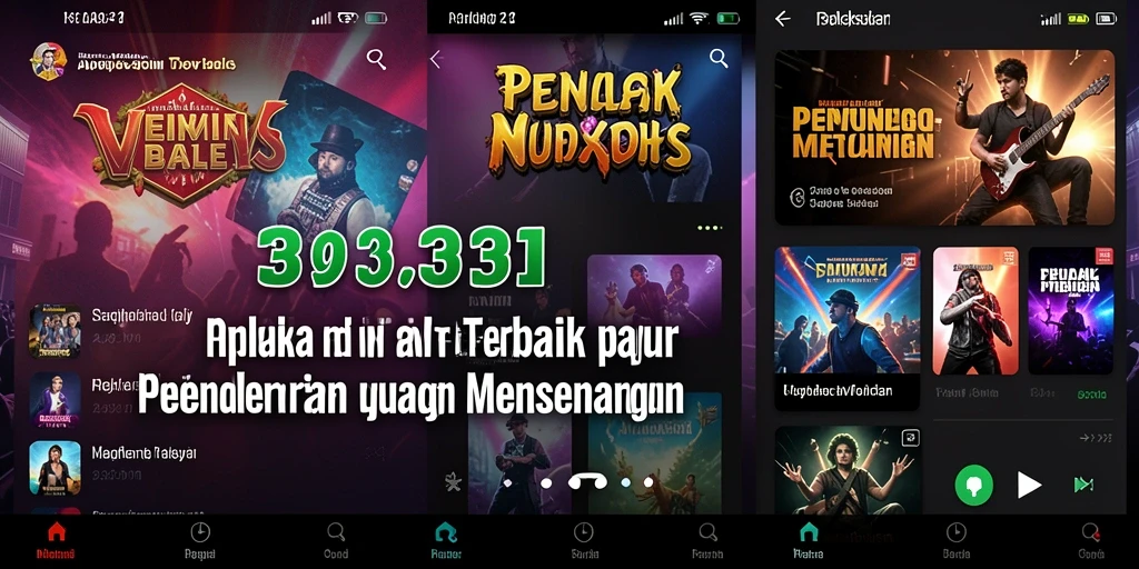 Screenshot gameplay 333I menampilkan antarmuka aplikasi musik yang menarik.