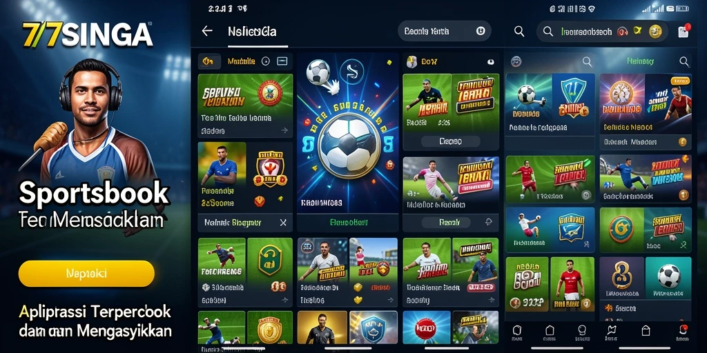 Tampilan gameplay menarik dari aplikasi Sportsbook 77SINGA.