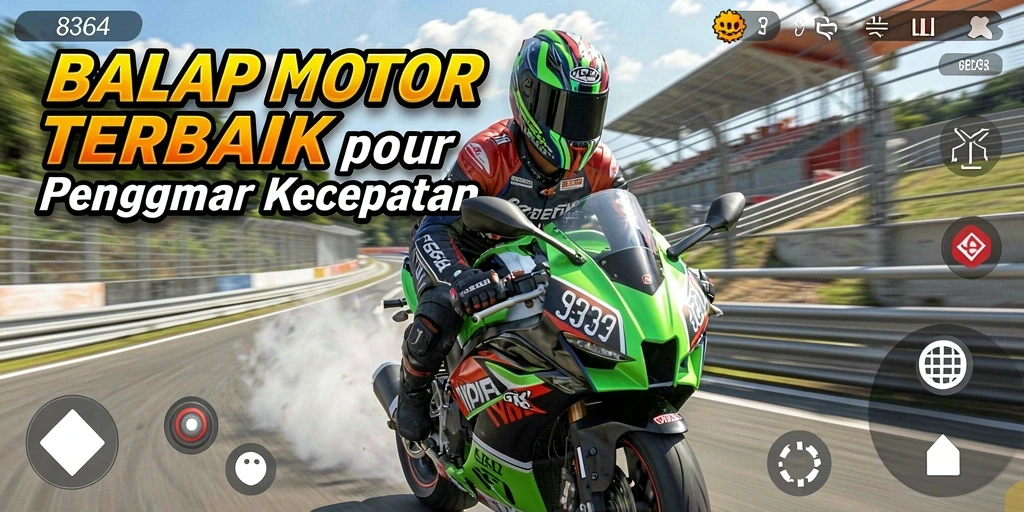 Tampilan seru gameplay balap motor di 8364.