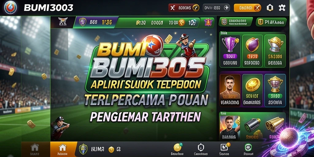 Tampilan utama aplikasi BUMI303 dengan opsi taruhan menarik.