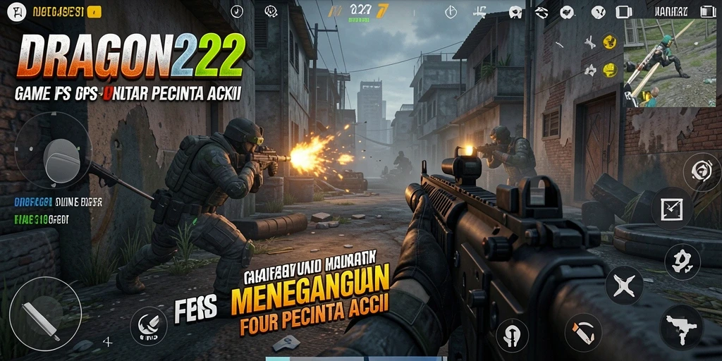 Tampilan gameplay menegangkan dari DRAGON222 dengan aksi FPS yang intens.