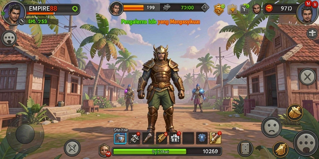Screenshot gameplay EMPIRE88 yang menampilkan suasana Idle yang santai.