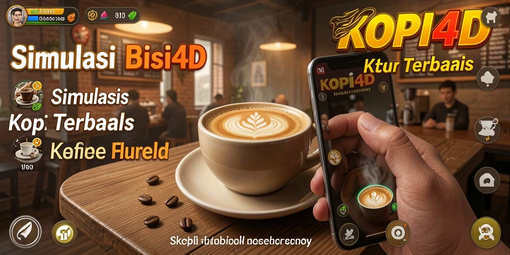 Tampilan gameplay KOPI4D dengan desain kafe yang menarik.