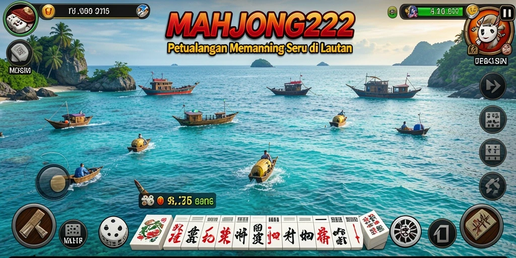 Tampilan menarik gameplay memancing di MAHJONG222.