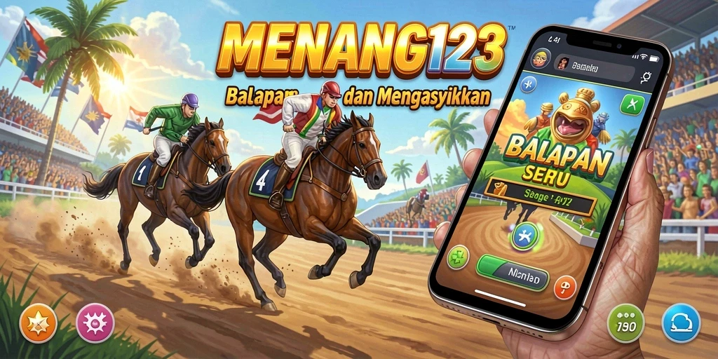 Screenshot gameplay MENANG123 menampilkan balapan mendebarkan di lintasan yang menantang.