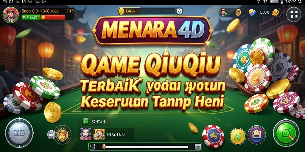 Tampilan gameplay seru dalam MENARA4D dengan kartu QiuQiu.