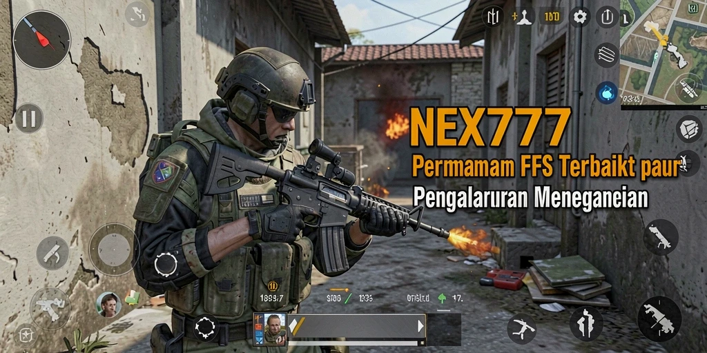 Menampilkan aksi mendebarkan dari gameplay FPS NEX777.