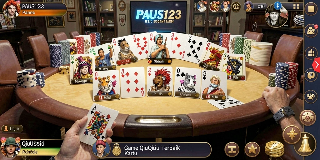 Tangkapan layar utama <strong>PAUS123</strong> menampilkan suasana permainan QiuQiu yang seru.
