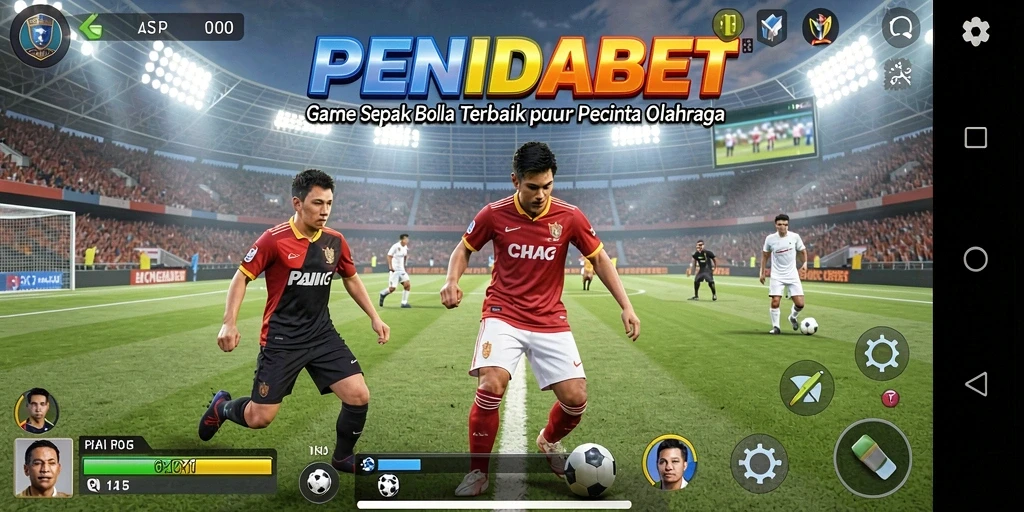Screenshot gameplay PENIDABET menampilkan pertandingan sepak bola seru.
