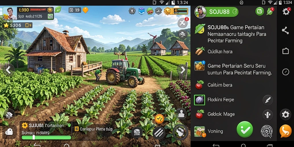 Tampilan gameplay menarik yang menampilkan proses pertanian di SOJU88.