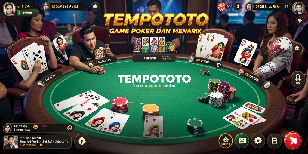 Screenshot TEMPOTOTO menampilkan gameplay Poker yang seru dan interaktif.