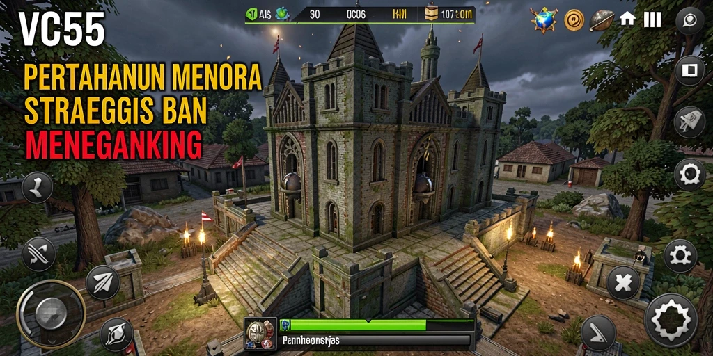 Screenshot gameplay VC55 dengan aksi menara yang mendebarkan dan strategi pertahanan.