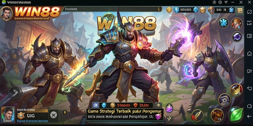Tampilan gameplay epik WIN88 dengan pertempuran strategis.