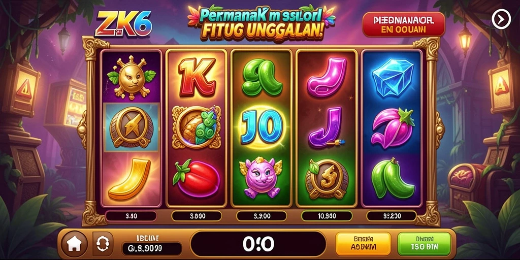 Tampilan gameplay menarik dari ZK6 saat berputar di slot.