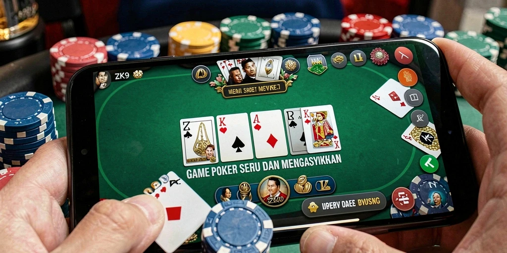 Tampilan gameplay poker yang menarik dan mendebarkan di ZK9.